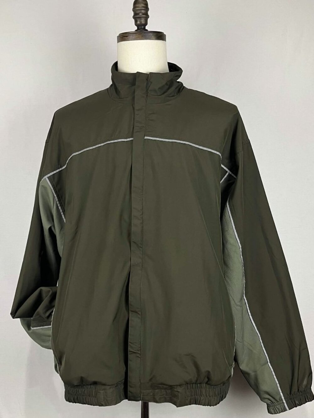 GUC Roundtree & Yorke Sport Mens Olive Green Full Zip Track Jacket Size XL